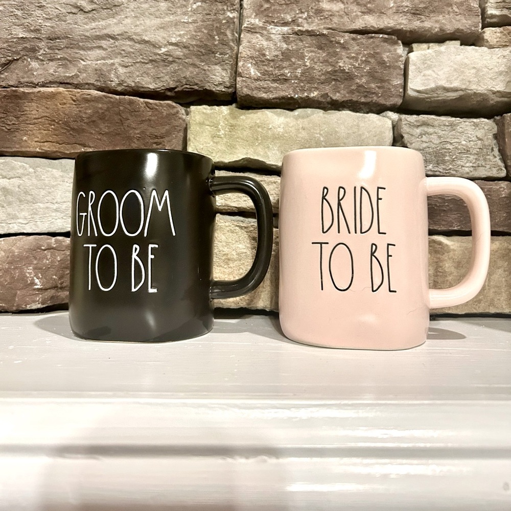 Groom to be and bride to be. Groom to be is black,  bride to be is pearly pink